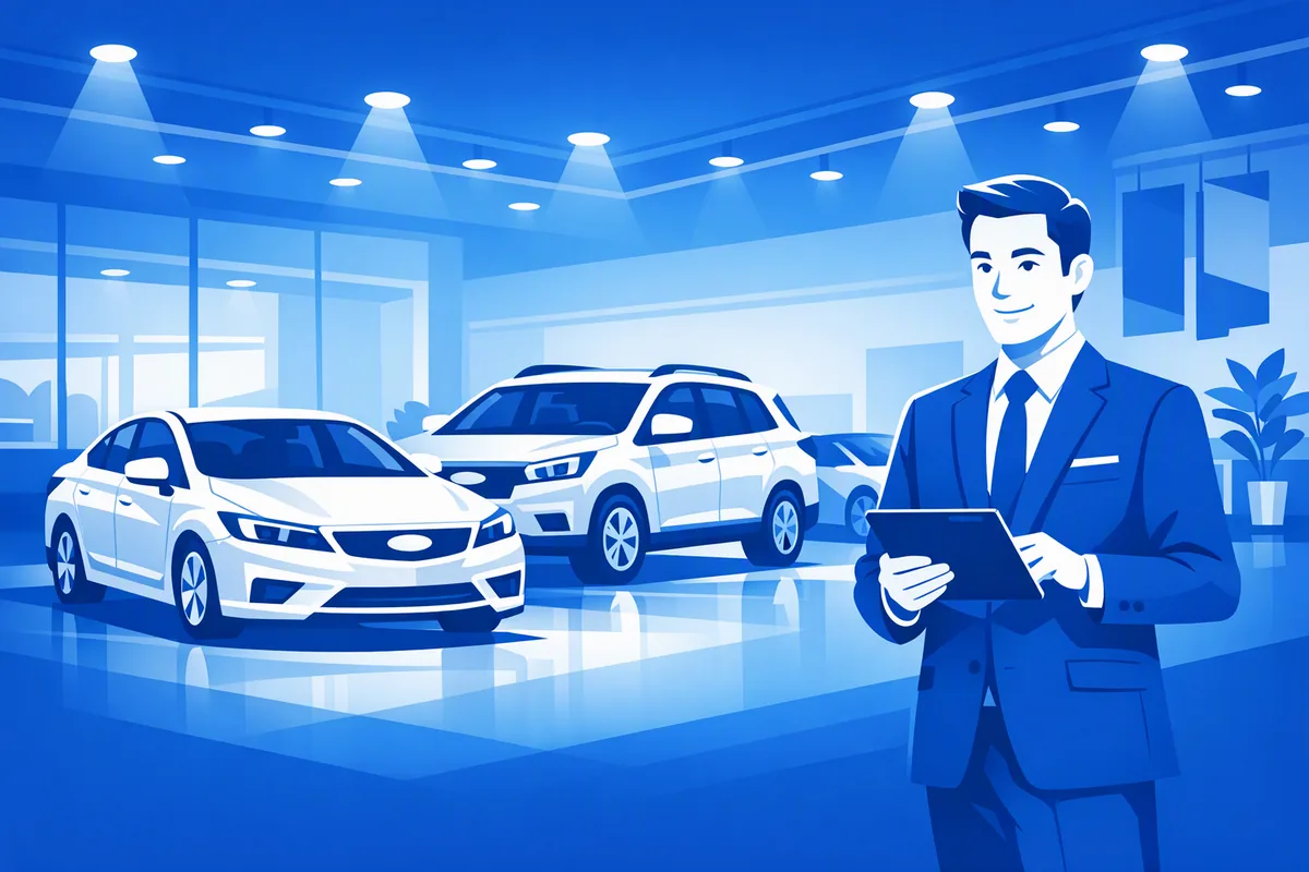 Car dealership showroom — website by AI4WEB