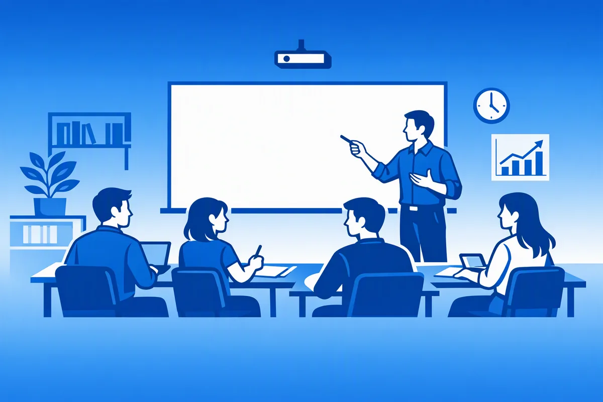 Coach training a class — website by AI4WEB