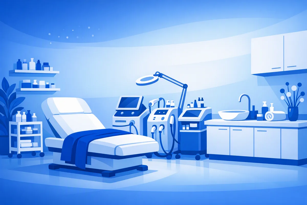 Modern med spa treatment room — waxing studio website by AI4WEB